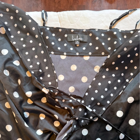 Lulu’s Black & White Wrap Dress - Picture 2 of 6